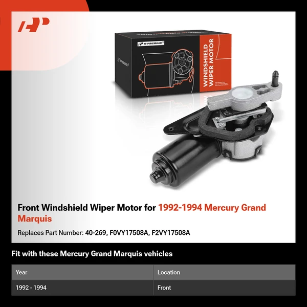 Front Windshield Wiper Motor for 1992-1994 Mercury Grand Marquis