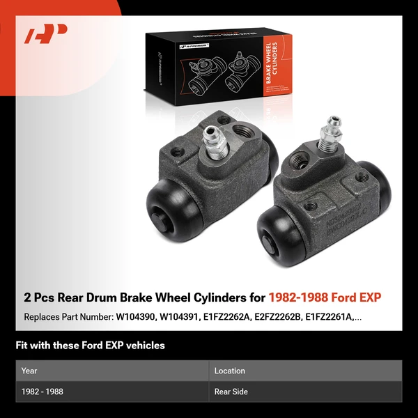 2 Pcs Rear Drum Brake Wheel Cylinders for 1982-1988 Ford EXP
