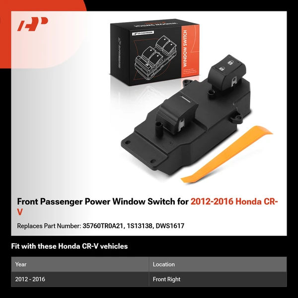 Front Passenger Power Window Switch for 2012-2016 Honda CR-V