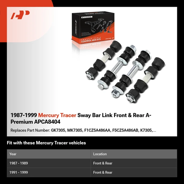 1987-1999 Mercury Tracer Sway Bar Link Front & Rear A-Premium APCA8404