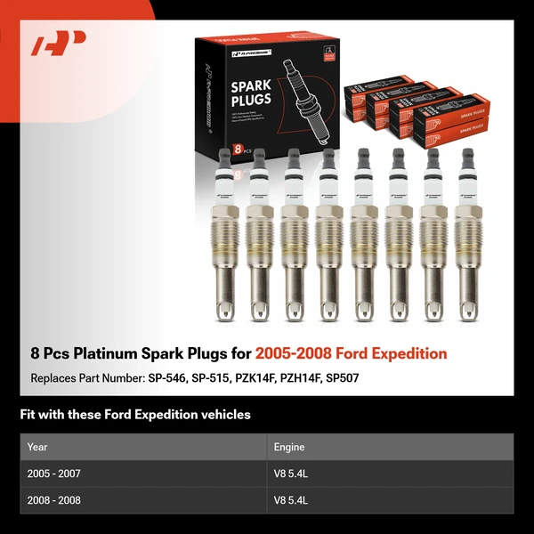 8 Pcs Platinum Spark Plugs for 2005-2008 Ford Expedition
