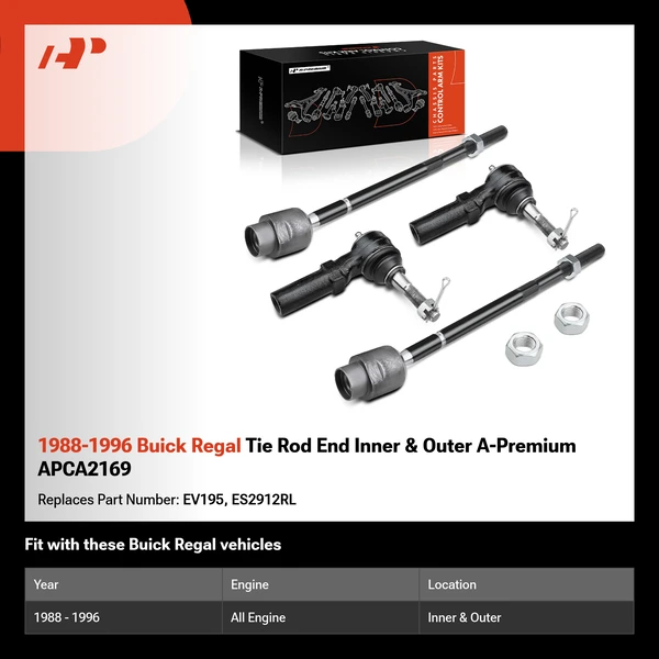1988-1996 Buick Regal Tie Rod End Inner & Outer A-Premium APCA2169