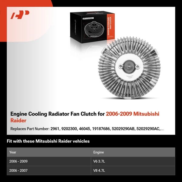Engine Cooling Radiator Fan Clutch for 2006-2009 Mitsubishi Raider
