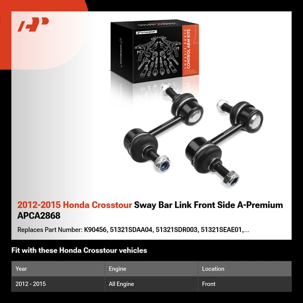2012-2015 Honda Crosstour Sway Bar Link Front Side A-Premium APCA2868