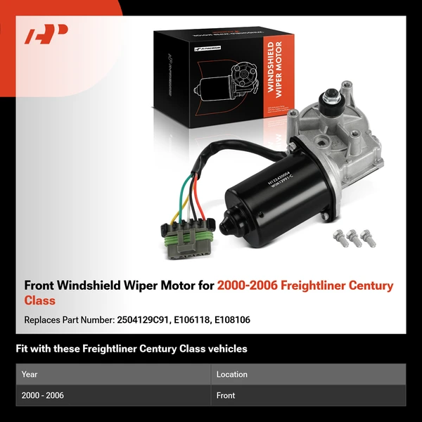 Front Windshield Wiper Motor for 2000-2006 Freightliner Century Class