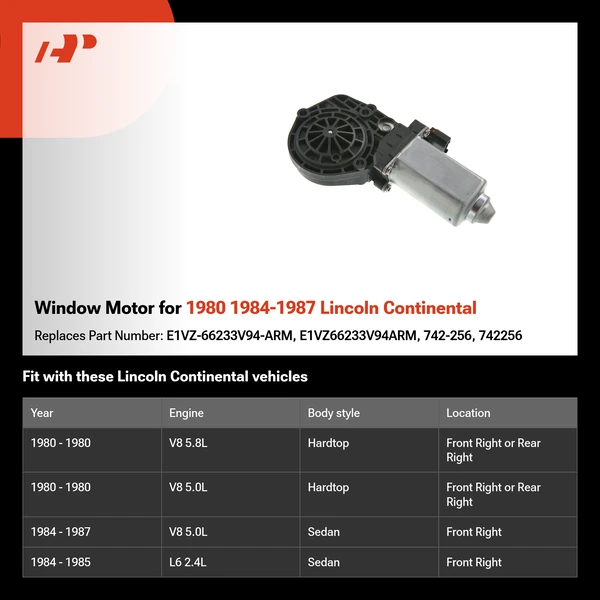 Window Motor for 1980 1984-1987 Lincoln Continental