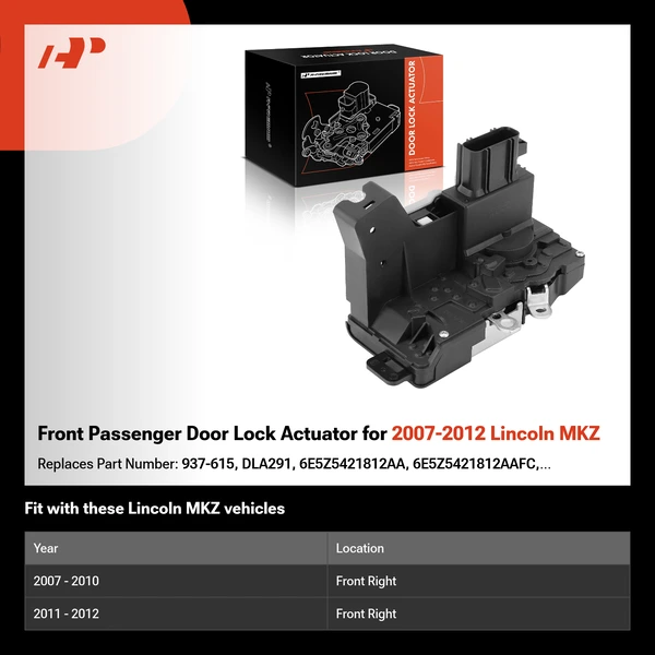 Front Passenger Door Lock Actuator for 2007-2012 Lincoln MKZ