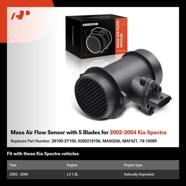 Mass Air Flow Sensor with 5 Blades for 2002-2004 Kia Spectra