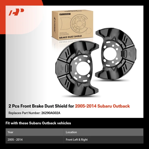 2 Pcs Front Brake Dust Shield for 2005-2014 Subaru Outback