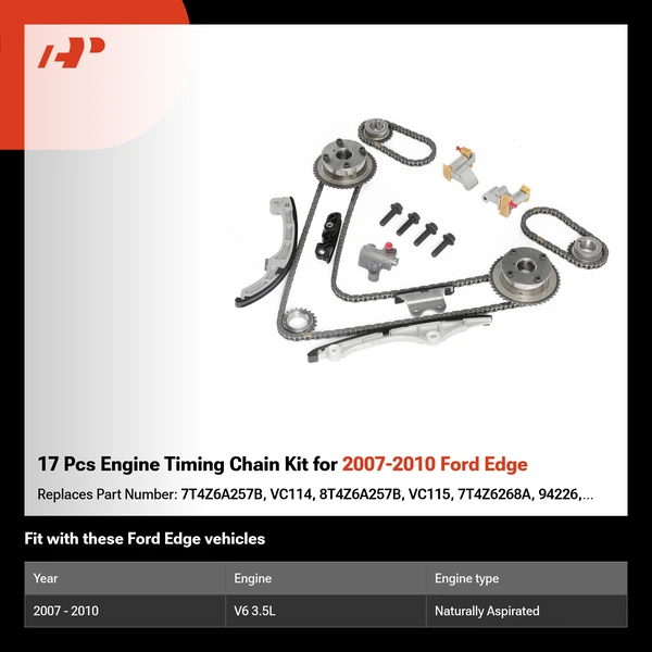 17 Pcs Engine Timing Chain Kit for 2007-2010 Ford Edge