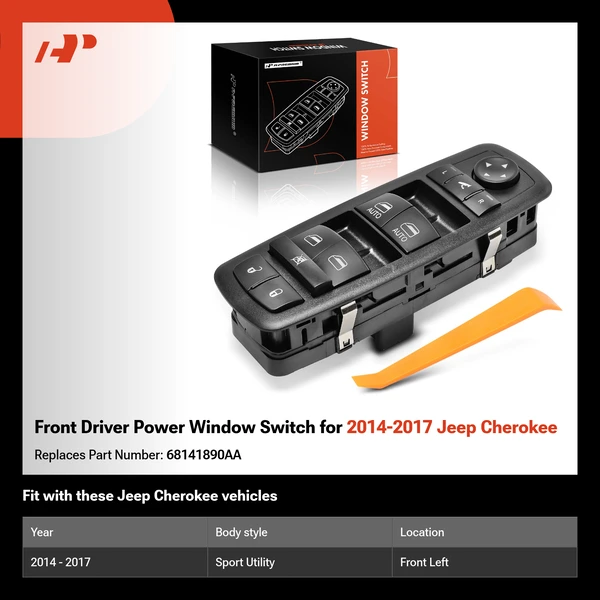 Front Driver Power Window Switch for 2014-2017 Jeep Cherokee