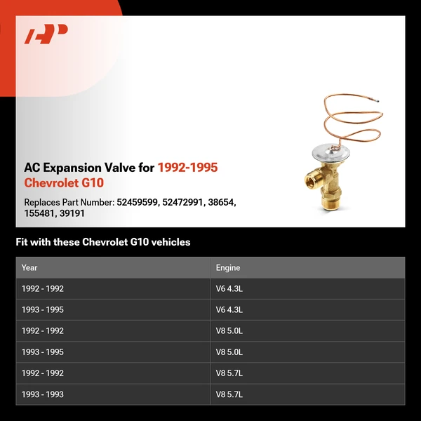 AC Expansion Valve for 1992-1995 Chevrolet G10