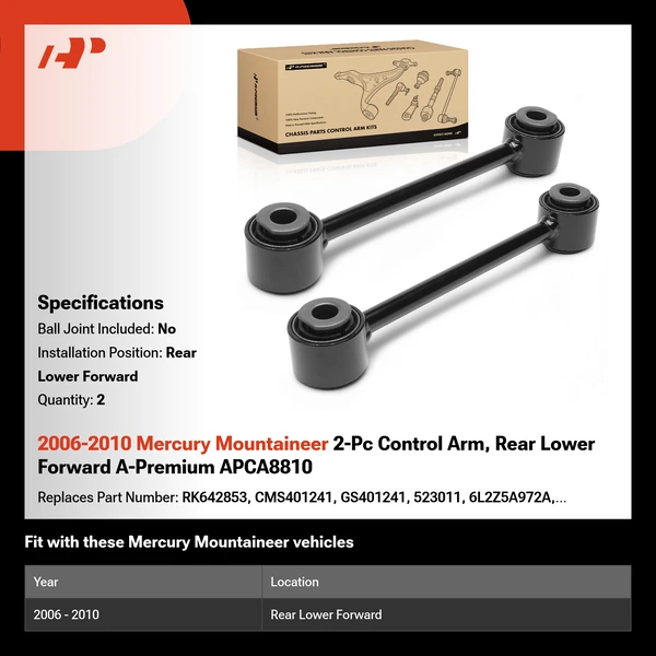 2006-2010 Mercury Mountaineer 2-Pc Control Arm, Rear Lower Forward A-Premium APCA8810