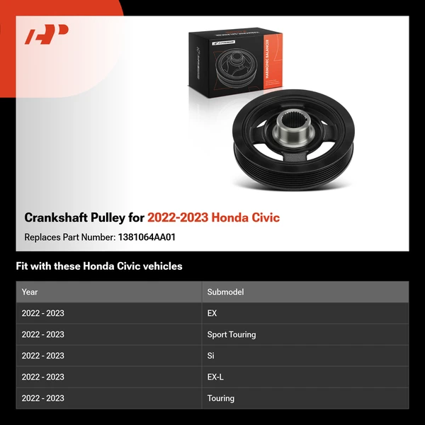 Crankshaft Pulley for 2022-2023 Honda Civic