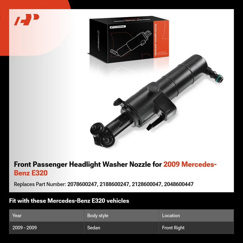 Front Passenger Headlight Washer Nozzle for 2009 Mercedes-Benz E320