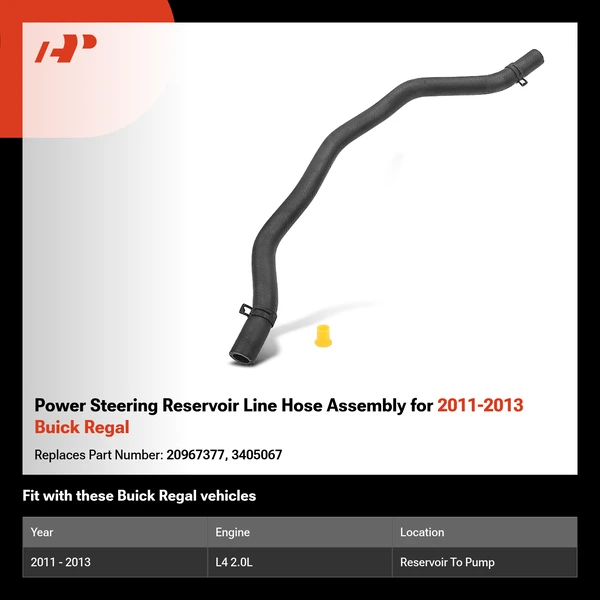 Power Steering Reservoir Line Hose Assembly for 2011-2013 Buick Regal
