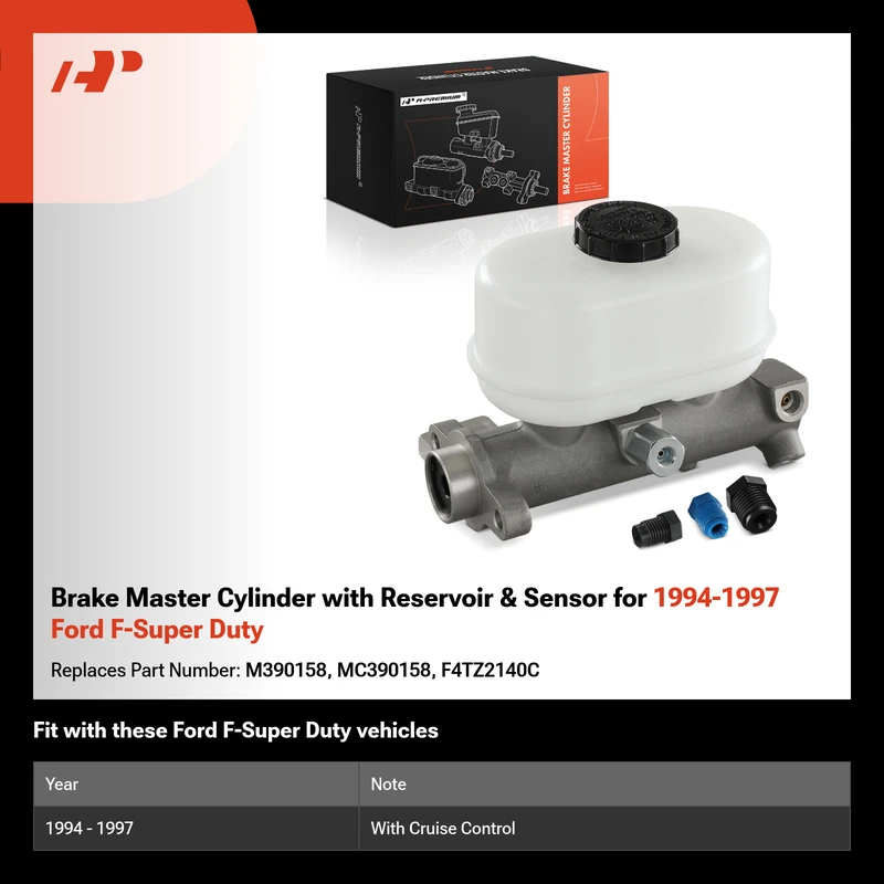 Brake Master Cylinder with Reservoir & Sensor for 1994-1997 Ford F-Super Duty