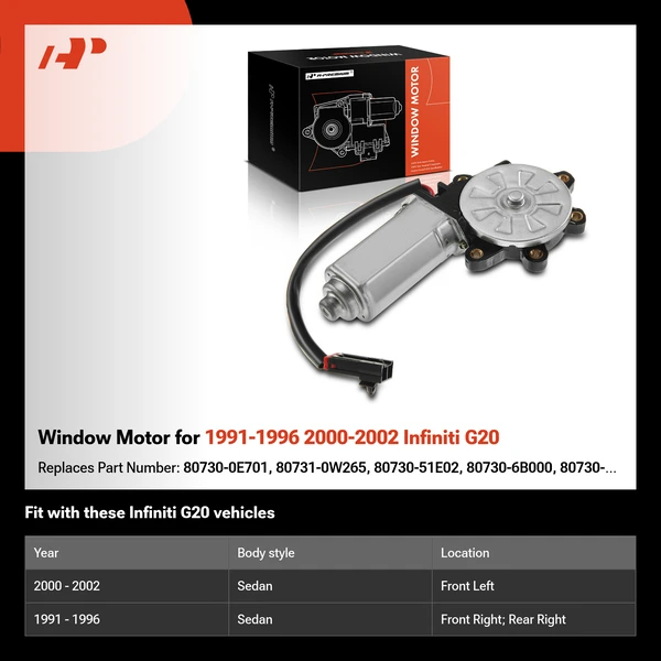 Window Motor for 1991-1996 2000-2002 Infiniti G20