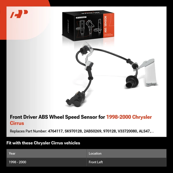 Front Driver ABS Wheel Speed Sensor for 1998-2000 Chrysler Cirrus