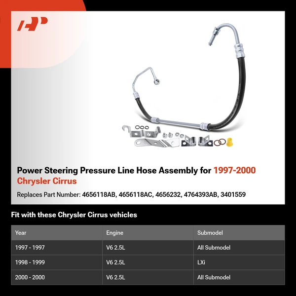 Power Steering Pressure Line Hose Assembly for 1997-2000 Chrysler Cirrus