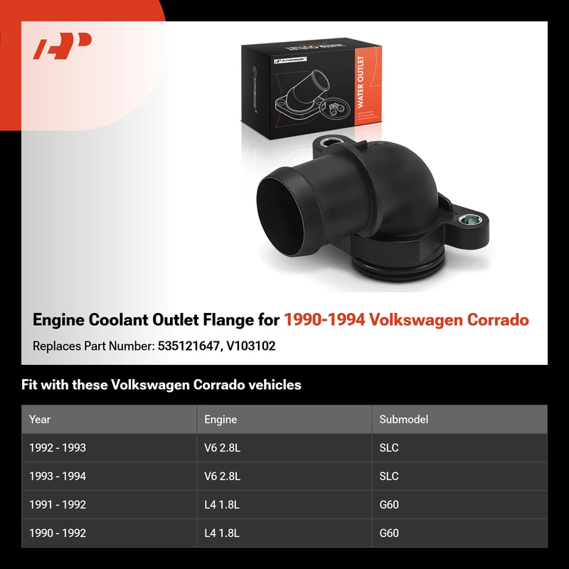 Engine Coolant Outlet Flange for 1990-1994 Volkswagen Corrado