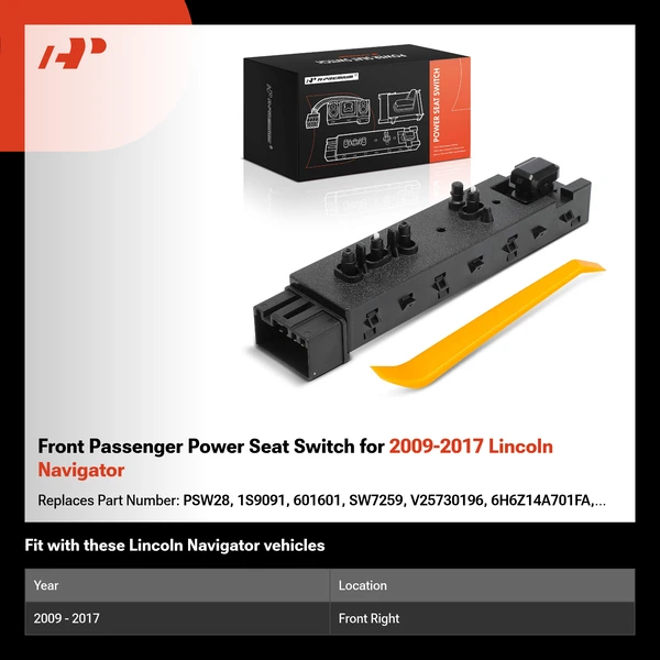 Front Passenger Power Seat Switch for 2009-2017 Lincoln Navigator