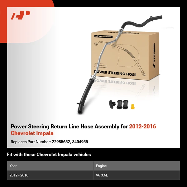 Power Steering Return Line Hose Assembly for 2012-2016 Chevrolet Impala