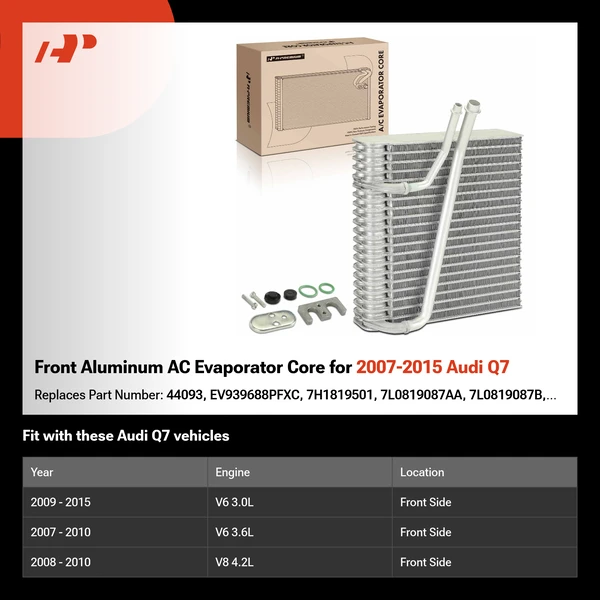 Front Aluminum AC Evaporator Core for 2007-2015 Audi Q7
