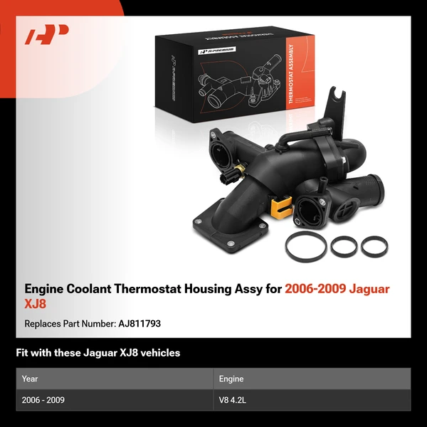 Engine Coolant Thermostat Housing Assy for 2006-2009 Jaguar XJ8