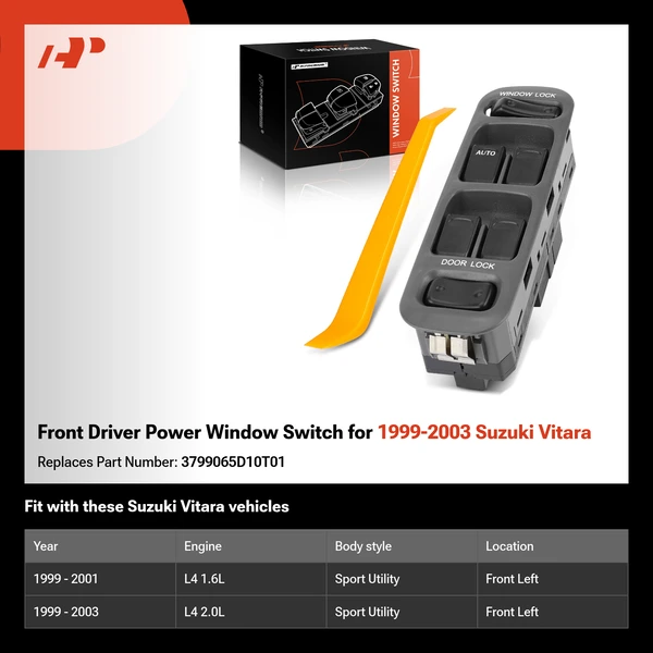 Front Driver Power Window Switch for 1999-2003 Suzuki Vitara