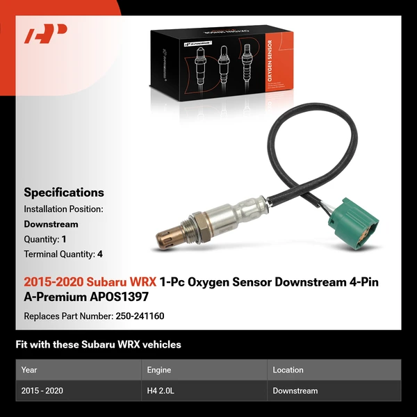 2015-2020 Subaru WRX 1-Pc Oxygen Sensor Downstream 4-Pin A-Premium APOS1397