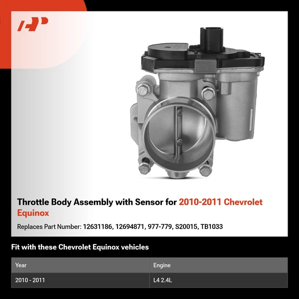 Throttle Body Assembly with Sensor for 2010-2011 Chevrolet Equinox