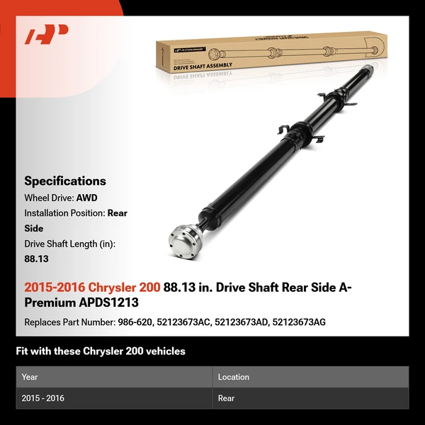 2015-2016 Chrysler 200 88.13 in. Drive Shaft Rear Side A-Premium APDS1213