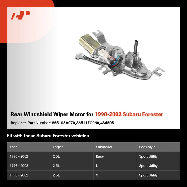 Rear Windshield Wiper Motor for 1998-2002 Subaru Forester