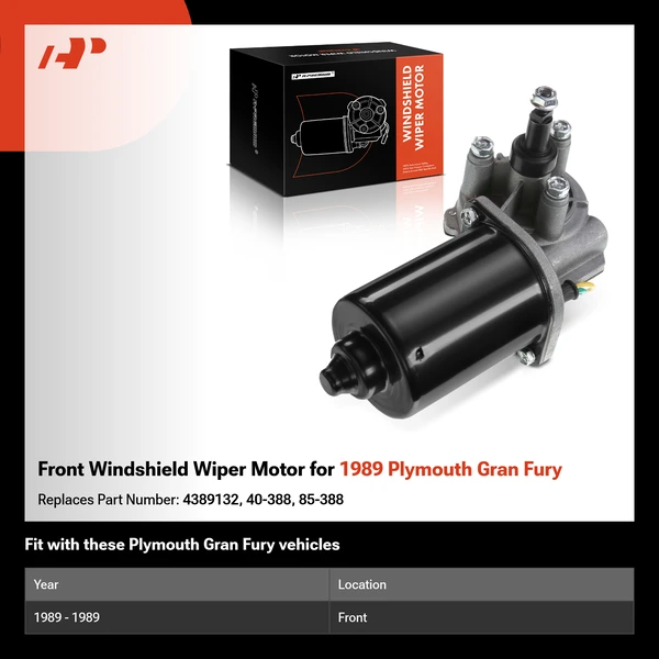 Front Windshield Wiper Motor for 1989 Plymouth Gran Fury