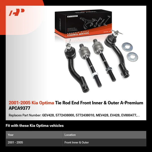 2001-2005 Kia Optima Tie Rod End Front Inner & Outer A-Premium APCA9377
