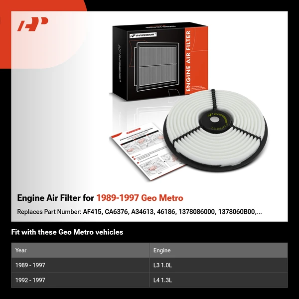 Engine Air Filter for 1989-1997 Geo Metro