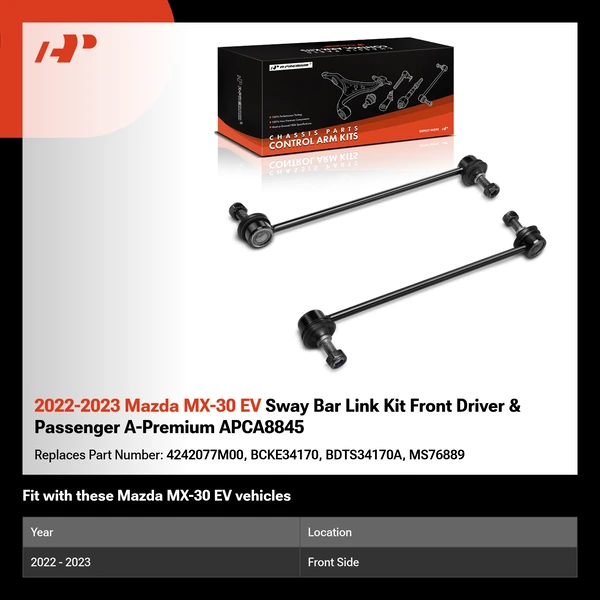 2022-2023 Mazda MX-30 EV Sway Bar Link Kit Front Driver & Passenger A-Premium APCA8845