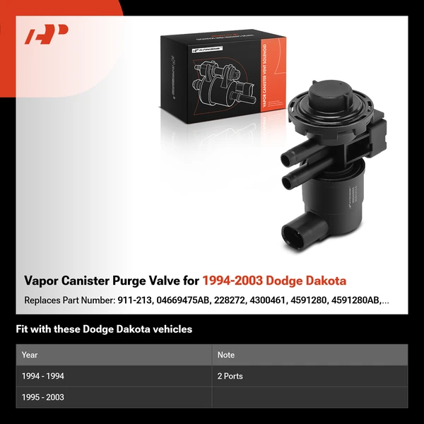 Vapor Canister Purge Valve for 1994-2003 Dodge Dakota