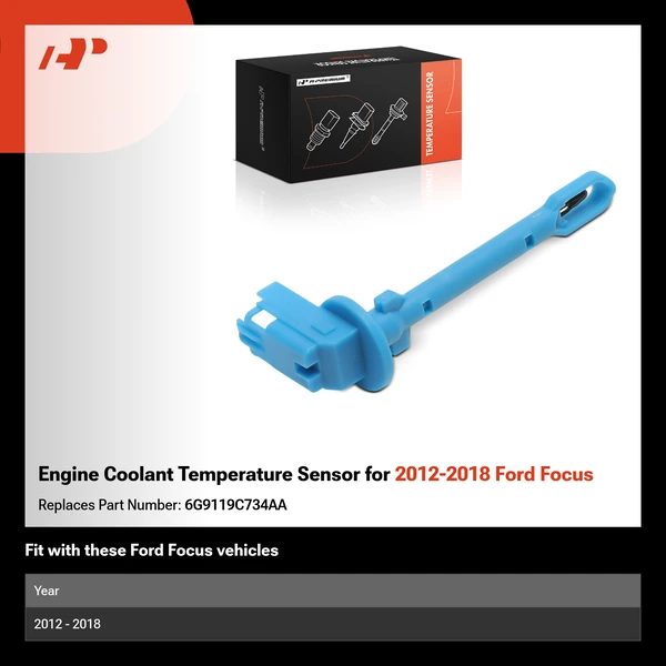 Engine Coolant Temperature Sensor for 2012-2018 Ford Focus