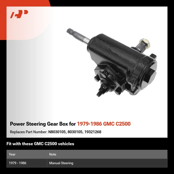 Power Steering Gear Box for 1979-1986 GMC C2500
