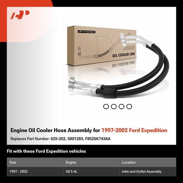 Engine Oil Cooler Hose Assembly for 1997-2002 Ford Expedition