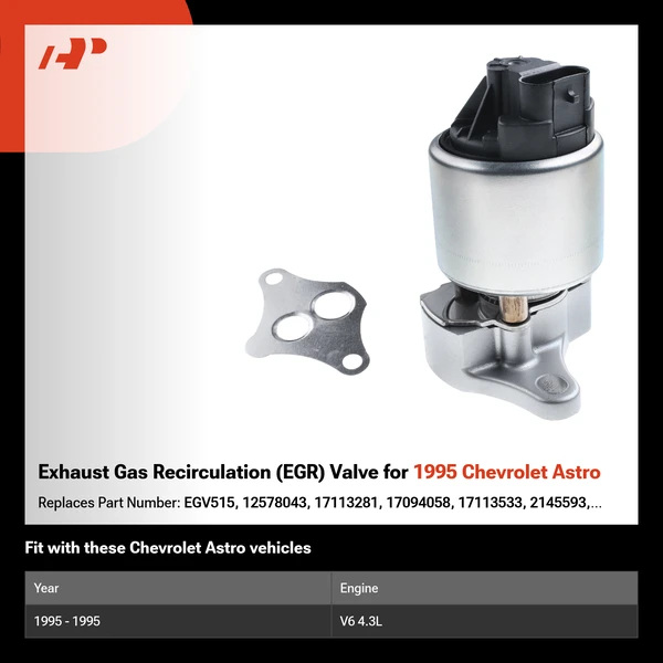 Exhaust Gas Recirculation (EGR) Valve for 1995 Chevrolet Astro
