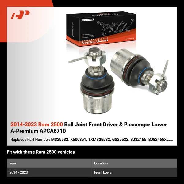 2014-2023 Ram 2500 Ball Joint Front Driver & Passenger Lower A-Premium APCA6710