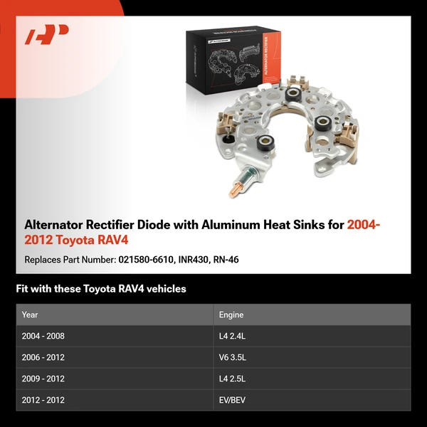 Alternator Rectifier Diode with Aluminum Heat Sinks for 2004-2012 Toyota RAV4