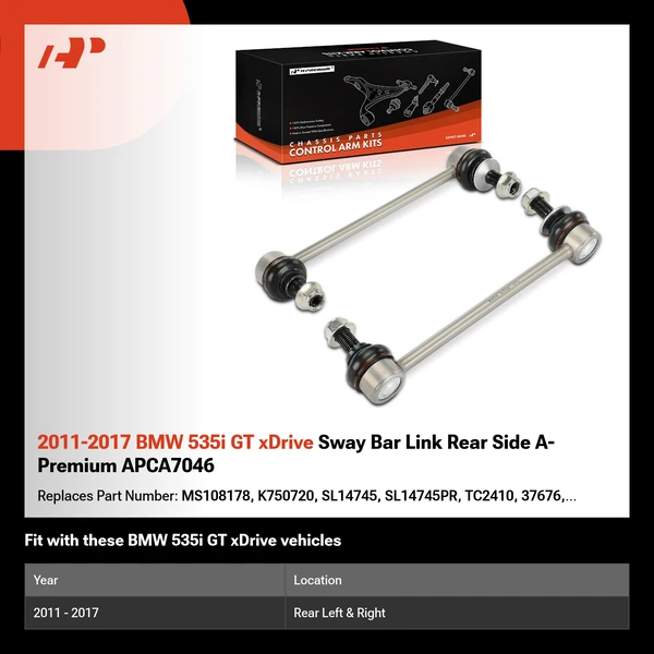 2011-2017 BMW 535i GT xDrive Sway Bar Link Rear Side A-Premium APCA7046