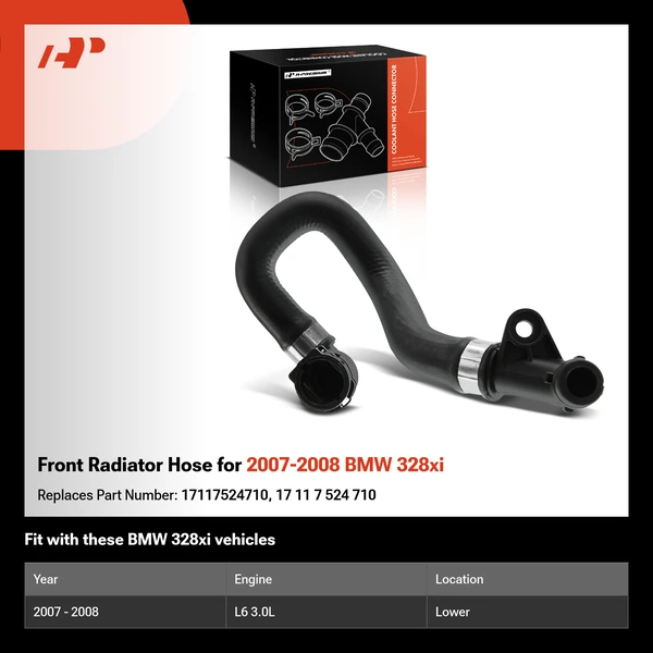 Front Radiator Hose for 2007-2008 BMW 328xi