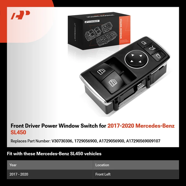 Front Driver Power Window Switch for 2017-2020 Mercedes-Benz SL450