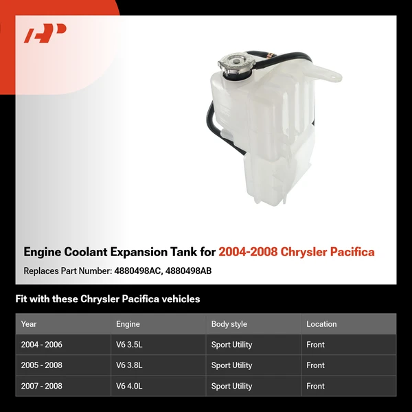 Engine Coolant Expansion Tank for 2004-2008 Chrysler Pacifica