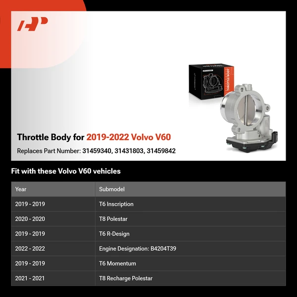 Throttle Body for 2019-2022 Volvo V60